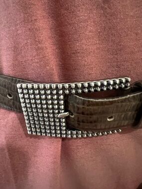 NWOT Vanni Brown Italian Embossed Leather Belt